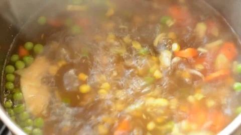 Vegetable soup. Stock Footage 73140818