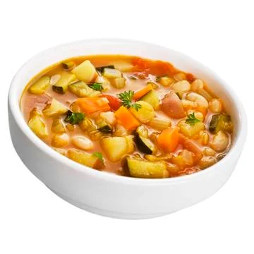 Vegetable soup isolated on white Stock Photos