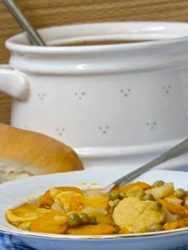 Vegetable soup with peas Stock Photos