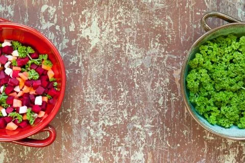 Vegetable soup preparation Foto stock