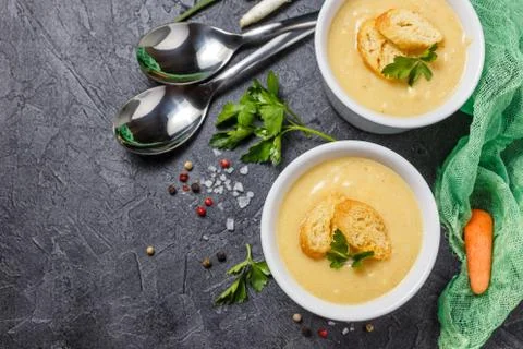 Vegetable soup puree Stock Photos