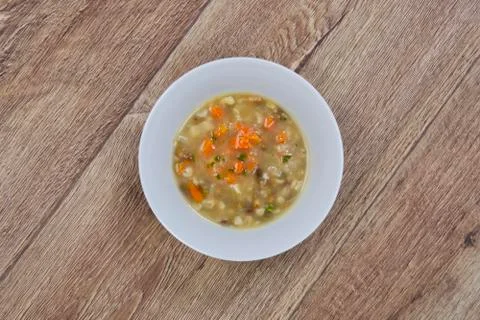 Vegetable soup on a table Foto stock