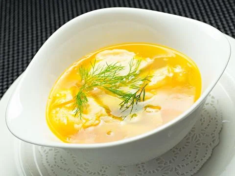 Vegetable soup, yellow Stock Photos