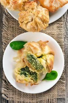 Vegetable spinach pie Stock Photos