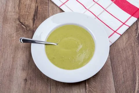 Vegetable split pea soup on a wooden background Vegetable split pea soup o... Stock Photos