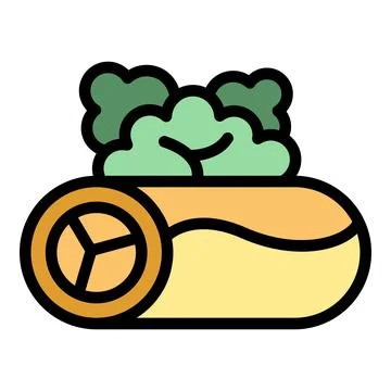 Vegetable spring roll icon vector flat Stock Illustration