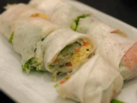 VEGETABLE SPRING ROLLS Stock Photos