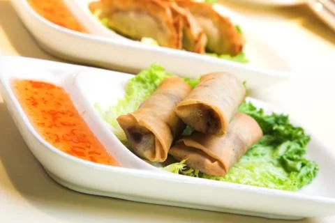 Vegetable springrolls Stock-Fotos