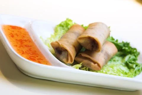 Vegetable springrolls Stock Photos