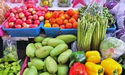 Vegetable stall Stock Photos