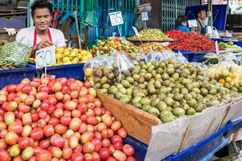 Vegetable stall Foto stock