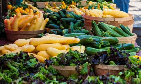 Vegetable stand in the market Stock Photos