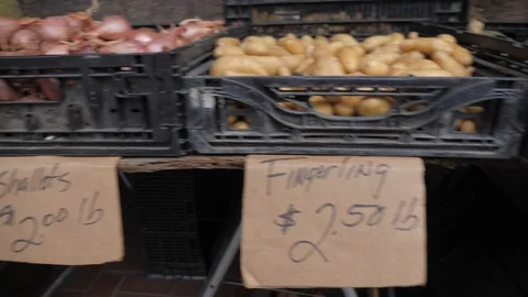 Vegetable Stand San Francisco Stock Footage 121164471