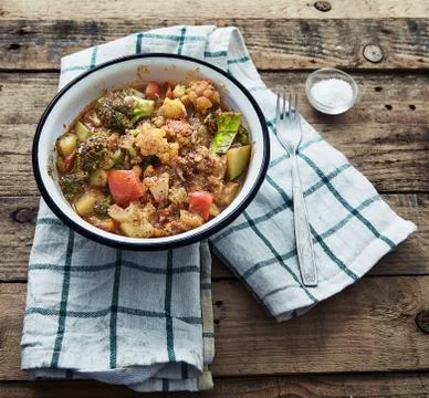 Vegetable stew in a bowl Stock Photos