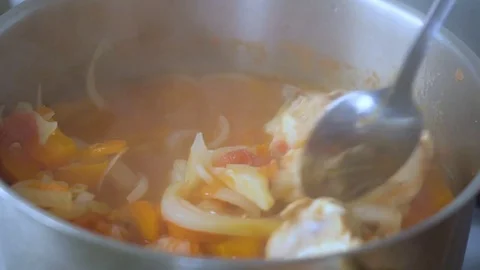 Vegetable stew with meat yam Video stock 80101100