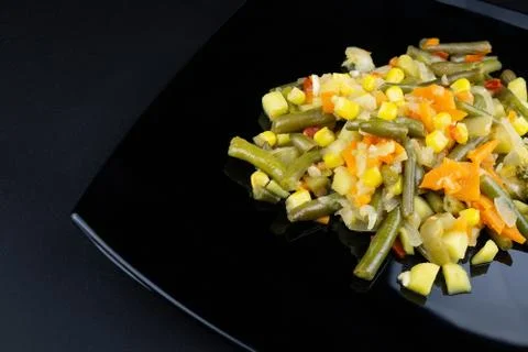 Vegetable stew on a plate Stock Photos
