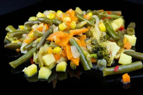 Vegetable stew on a plate Stock Photos
