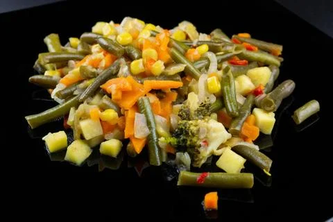 Vegetable stew on a plate Stock Photos