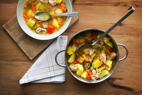 Vegetable stew with poultry Stock Photos