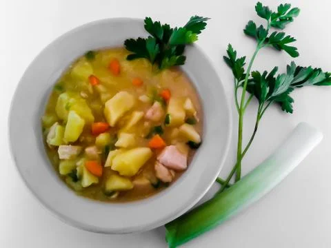 Vegetable stew on a white background Stock Photos