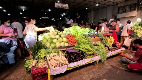 A Vegetable Store in a Supermarket in the Philippines Stock Footage 233976299
