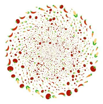 Vegetable Swirl Sphere Stock Illustration