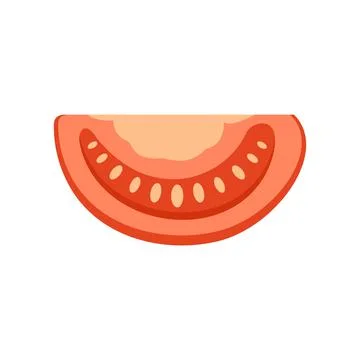 Vegetable tomato slice icon flat isolated vector 스톡 일러스트