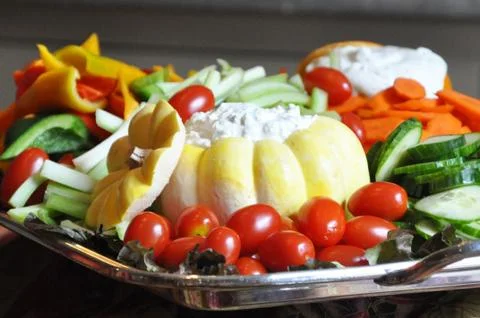 Vegetable Tray with Dip Stock Photos