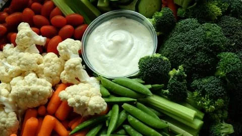 Vegetable Tray with dip Stock Photos