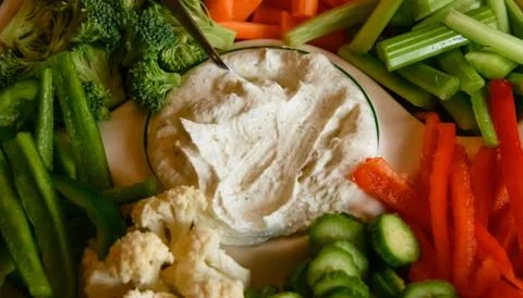 Vegetable Tray with Dip Stock Photos