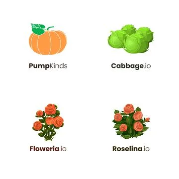 Vegetable Vector Icons Set. Stock Illustration