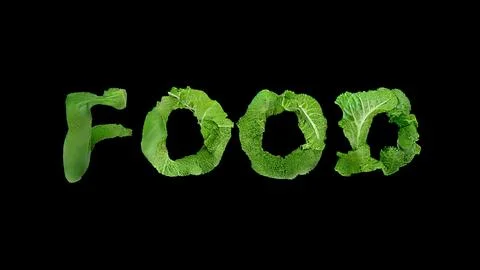 Vegetable word isolated on black background Stock Illustration
