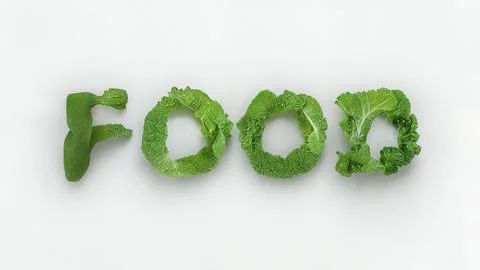 Vegetable word isolated on white background Stock Illustration