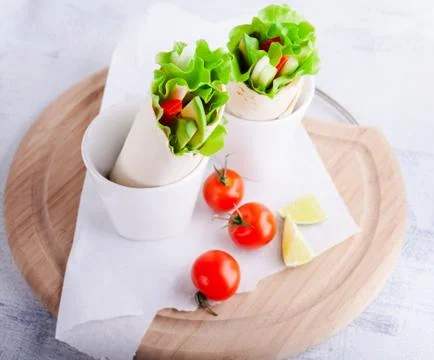 Vegetable wrap sandwiches Stock Photos
