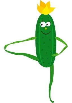 Vegetable yoga cucumber Stock Illustration
