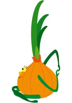 Vegetable yoga onion Stock Illustration
