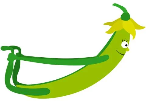 Vegetable yoga peas Stock Illustration