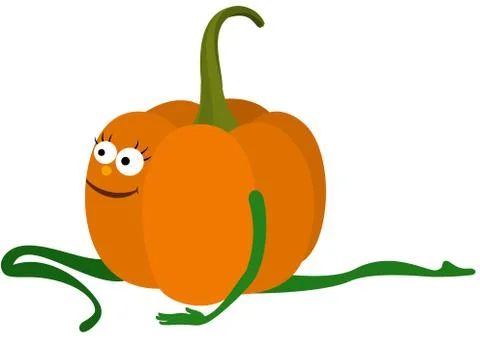 Vegetable yoga pumpkin Stock Illustration