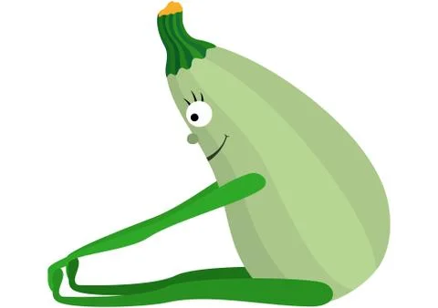 Vegetable yoga zucchini Stock Illustration