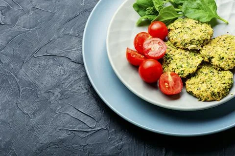 Vegetable zucchini cutlets Stock Photos