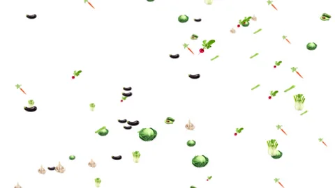 Vegetables 8K loop animation flying towards camera Stock Footage 156533217