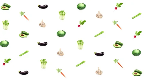 Vegetables 8K wiggle pattern loop background Stock Footage 156540074