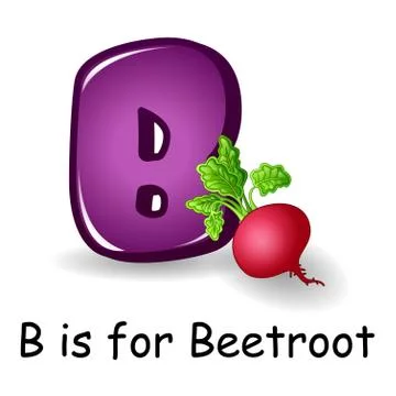 Vegetables alphabet: B is for Beetroot Stock Illustration