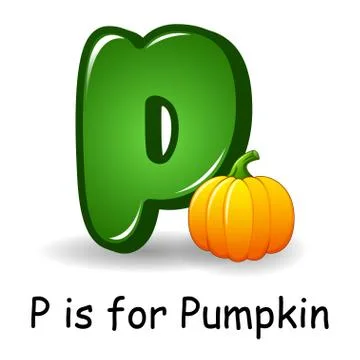 Vegetables alphabet, P is for Pumpkins Stock Illustration