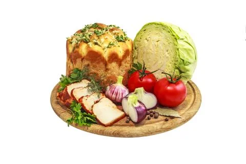 Vegetables and bread 스톡 사진