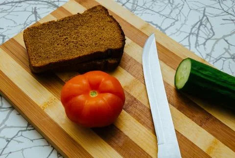 Vegetables And Bread Stock Photos