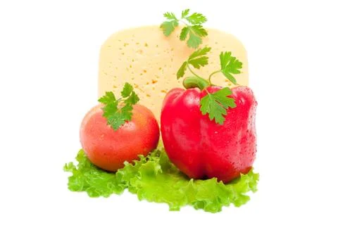 Vegetables and cheese Stock Photos