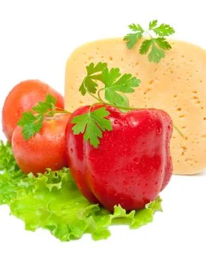 Vegetables and cheese Stock Photos