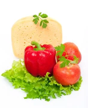 Vegetables and cheese Stock Photos
