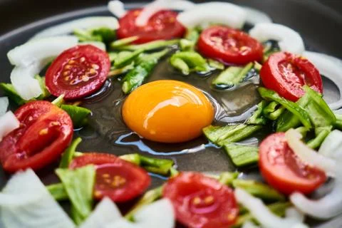 Vegetables and Egg Ready to Cook Stock Photos
